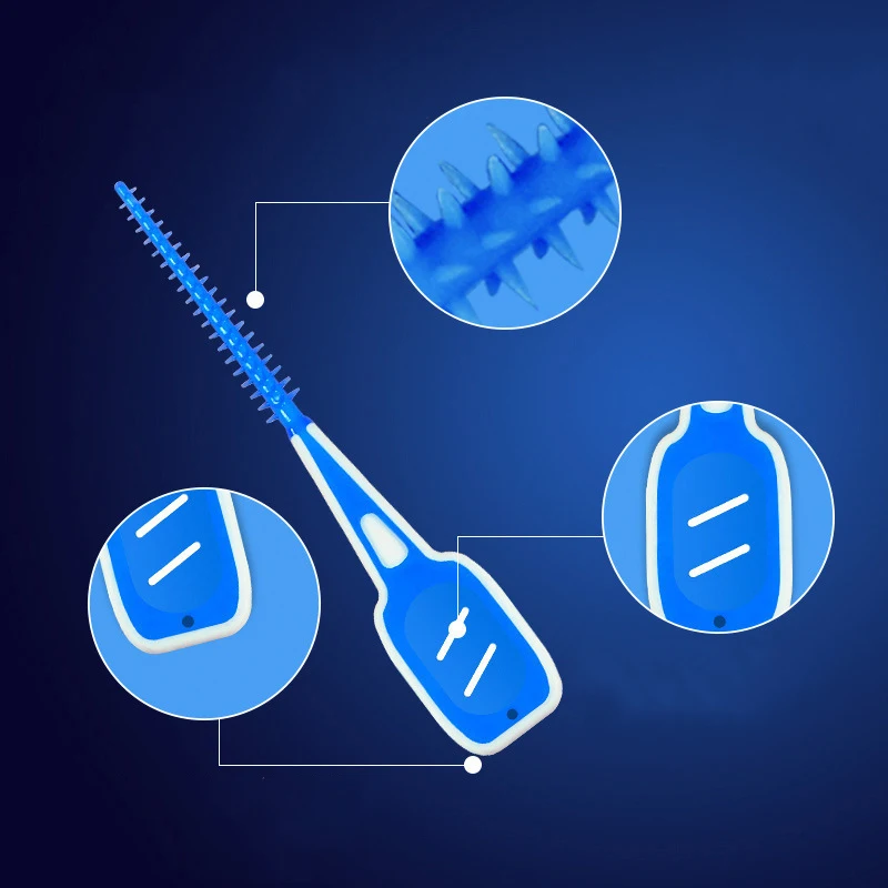 Набор из 16/20 мягких силиконовых межзубных щеток для чистки зубов и массажа десен в домашних условиях.
