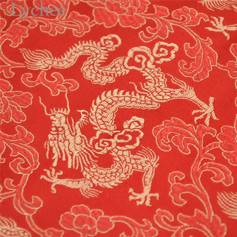 Lychee Life Dragon Pattern парча ткань Ретро стиль швейная DIY материалы ручной работы для