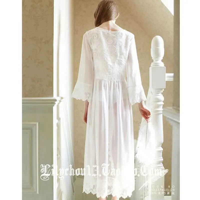 Женская Сексуальная кружевная ночная рубашка с v-образным вырезом летняя