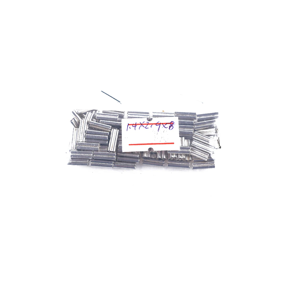 1.4x2.9x8mm 100 шт двойные овальные медные трубы из нержавеющей стали, рыболовные лески, обжимные рукава, трубные соединители, рыболовные проволочные трубки, рыболовные снасти - Цвет: 1.4x2.9x8mm