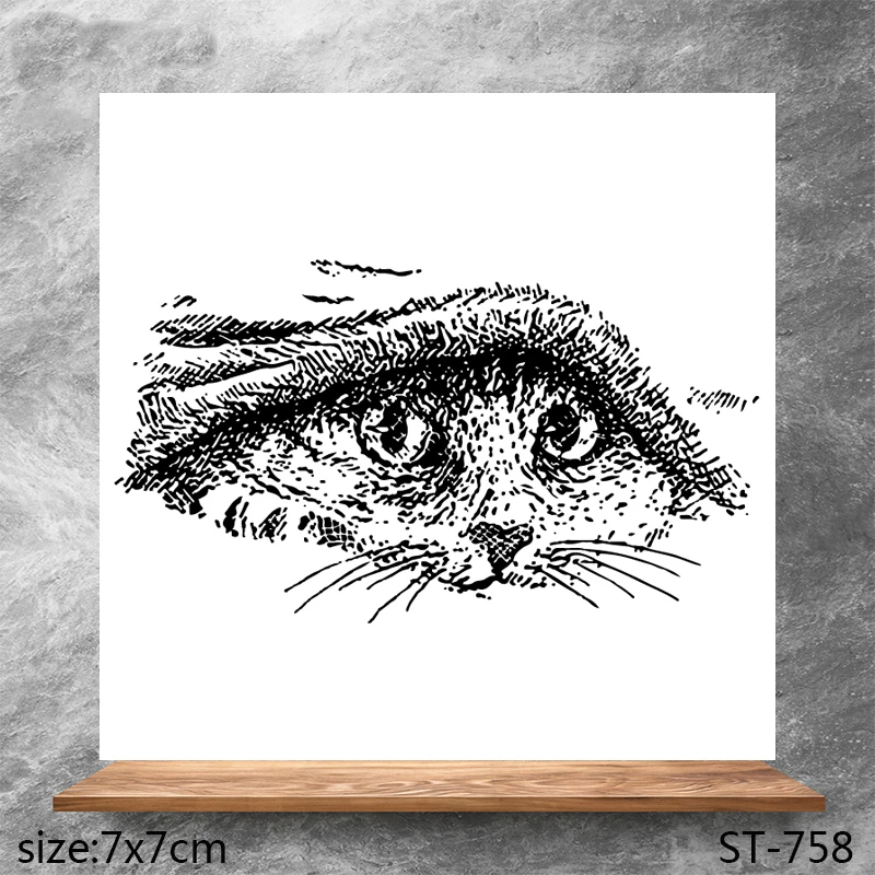

ZhuoAng Cute cat eyes Transparent Seals for DIY scrapbooking photo album Clear Stamps 7*7cm