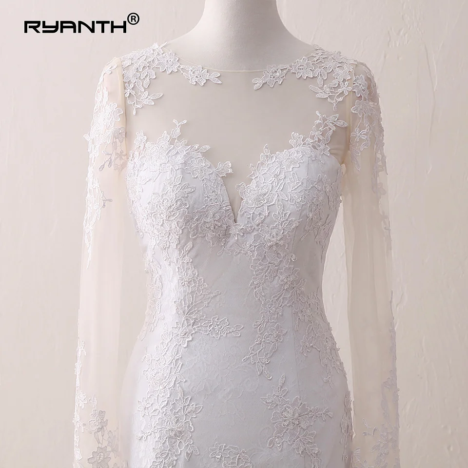 Женское кружевное свадебное платье Русалка с длинными рукавами Vestido de Novia