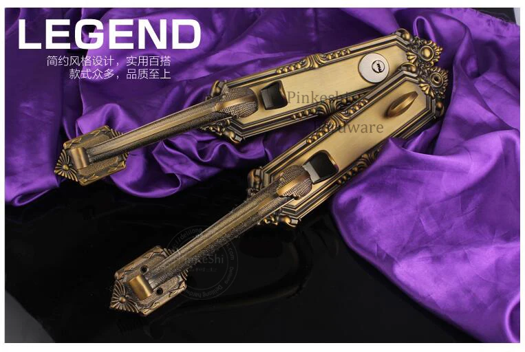 Luxury villa double door open zinc alloy door lock European antique retro door locks