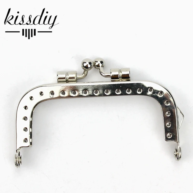 Kissdiy 10 шт. 7.5 см Серебряный гладкий металл кошелек Рамки ручка Cluth монет поцелуй застежка сумка оборудования Интимные аксессуары
