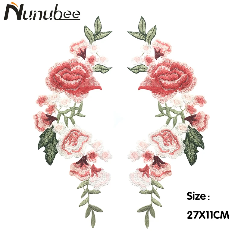 Nunubee 2 шт./компл. вышивка розы ПРИШИТАЯ на патчи наклейка для одежды Parches Para La Ropa