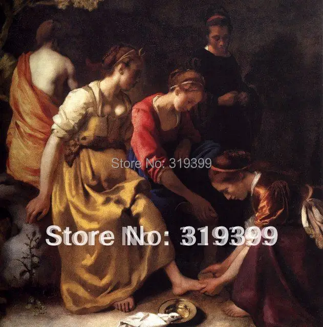 Johannes Vermeer репродукция масляной живописи Диана и ее компаньоны бесплатная