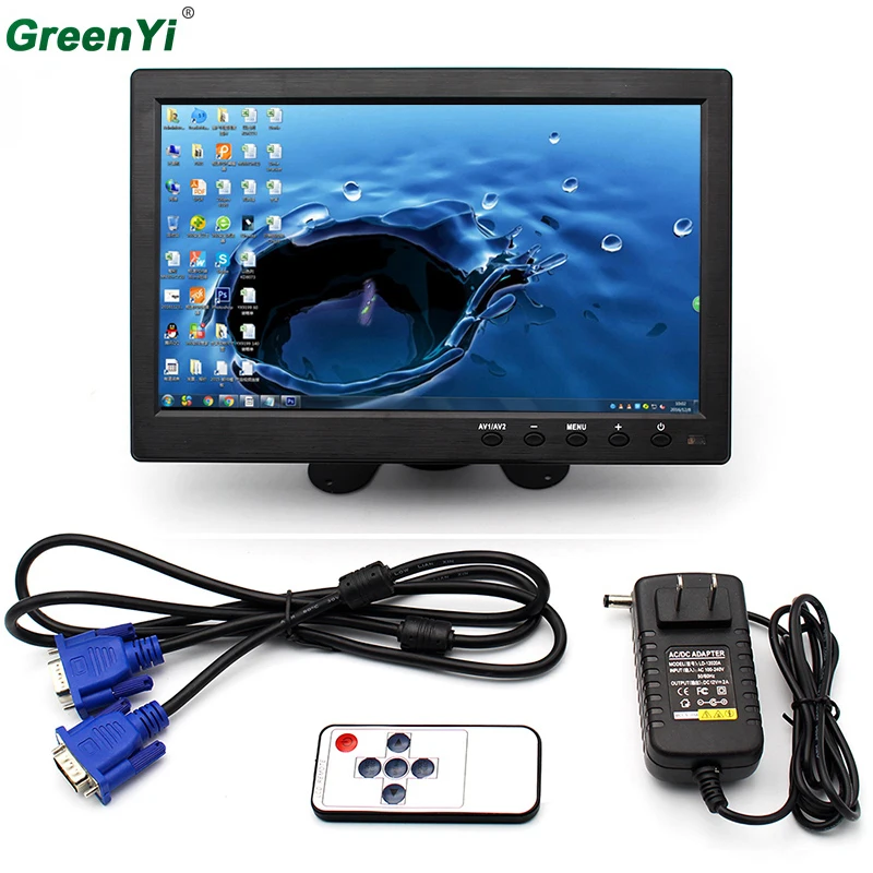 10,1 дюймов 1024*600 пикселей HDMI VGA AV автомобильный монитор с совершенно новым экраном тонкий дизайн УФ покрытие, подходит для мониторинга и т. Д