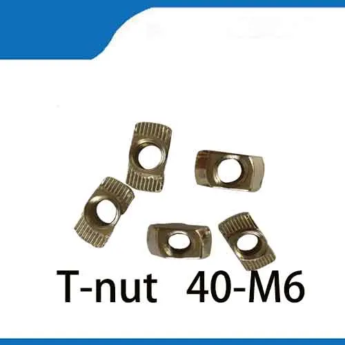 

50 шт./лот M6 T-Nut 40 - M6 молотковая головка блок гайки для 2020 серия алюминиевый профиль экструзии DIY разъемы слот 40-m6