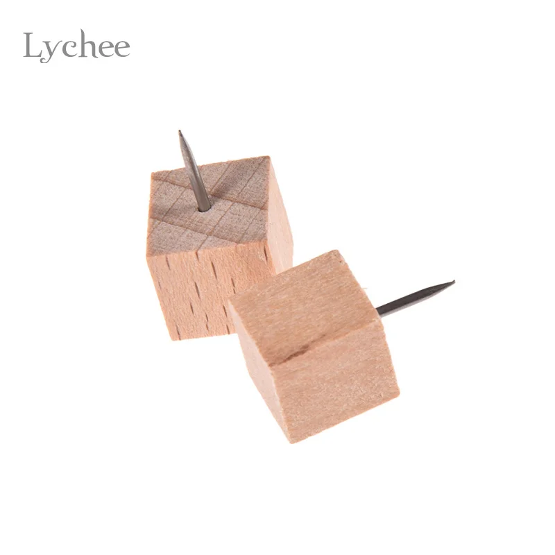 Lychee Life 10 шт./компл. деревянные квадратные круглые креативные штифты Thumbtack DIY
