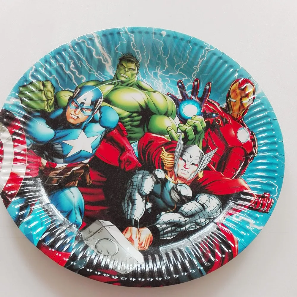 10 шт./лот 7 дюймов вечерние принадлежности для супергероев тарелка детей кортон