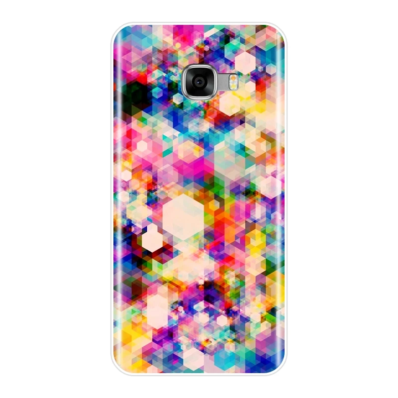 Мягкая задняя крышка для Samsung Galaxy C5 C7 C8 геометрический красочный красивый крутой