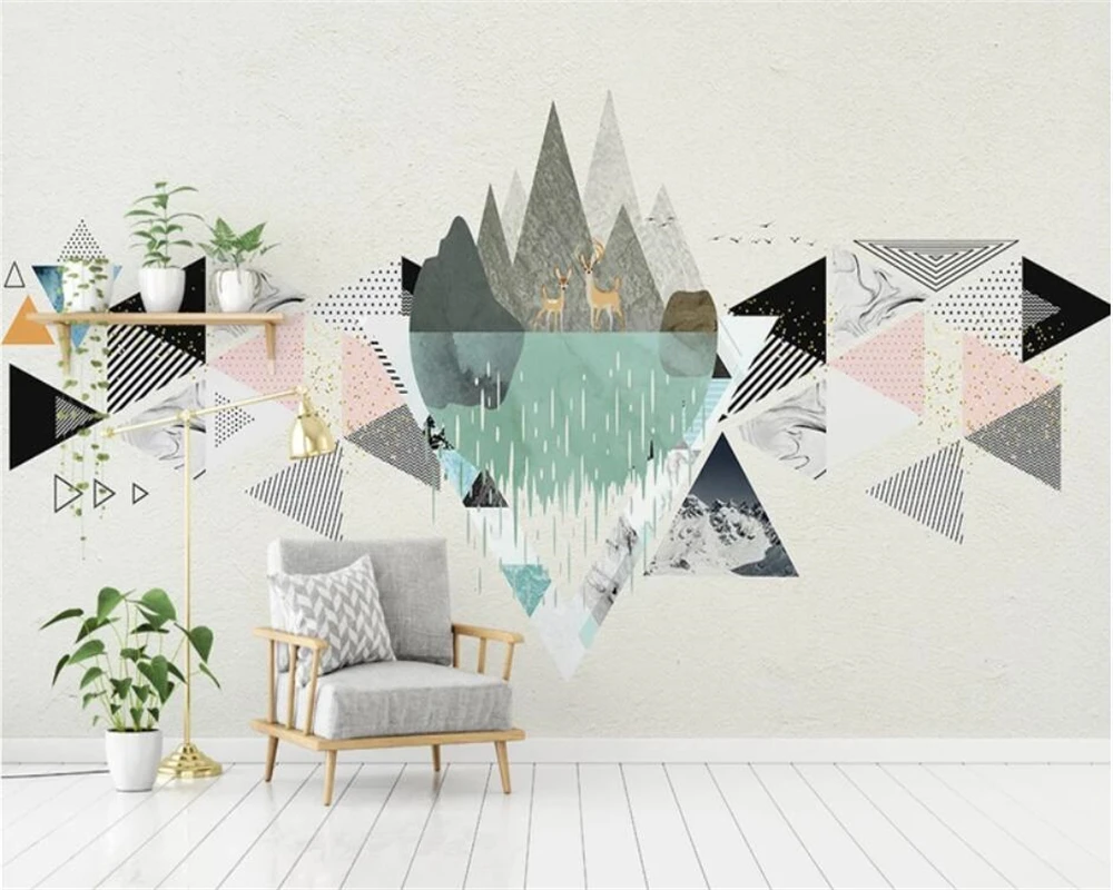 Пользовательские обои 3d фото фрески скандинавские современные минималистичные