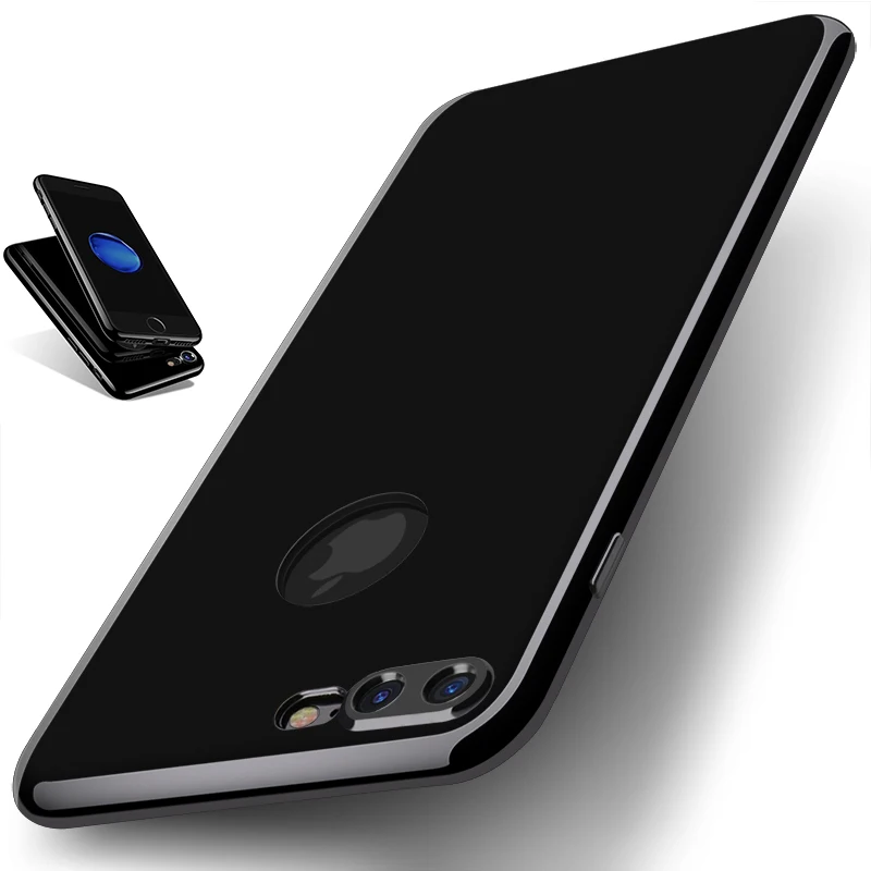 Чехол для iPhone 7 Plus чехол накладка черный мобильный телефон Силиконовый ТПУ
