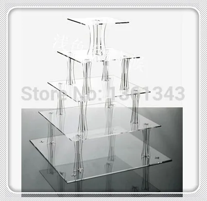

Hot selling free shopping/5 Tier birthday party decoration of tray Clear Cupcake And Cake Stand