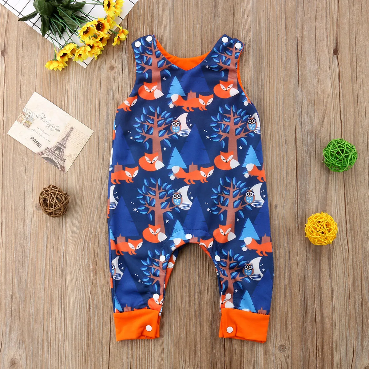 Toddler Newborn Baby Boys Girls Clothing Cartoon Fox Romper Sleeveless Jumpsuit Playsuit Summer Clothes | Детская одежда и обувь