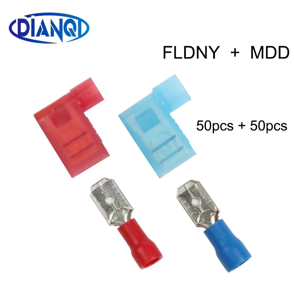50 пар FLDNY + MDD штекер Женский нейлон латунь флаг женский Терминал Лопата