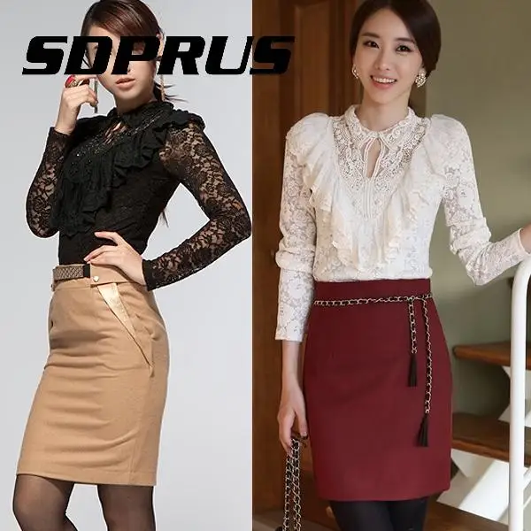 

Распродажа Офисная Женская сексуальная тонкая рубашка с длинным рукавом кружевные вязаные крючком ажурные Топы Блузка