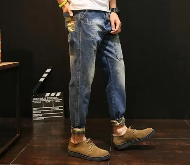 Оригинальные мужские прямые повседневные джинсы | Мужская одежда