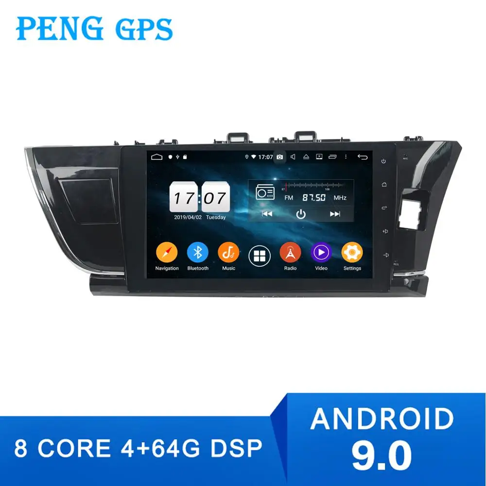 Автомагнитола 4 + 64 ГБ Android 9 0 GPS навигация для Toyota Corolla 2013 RHD автомагнитола