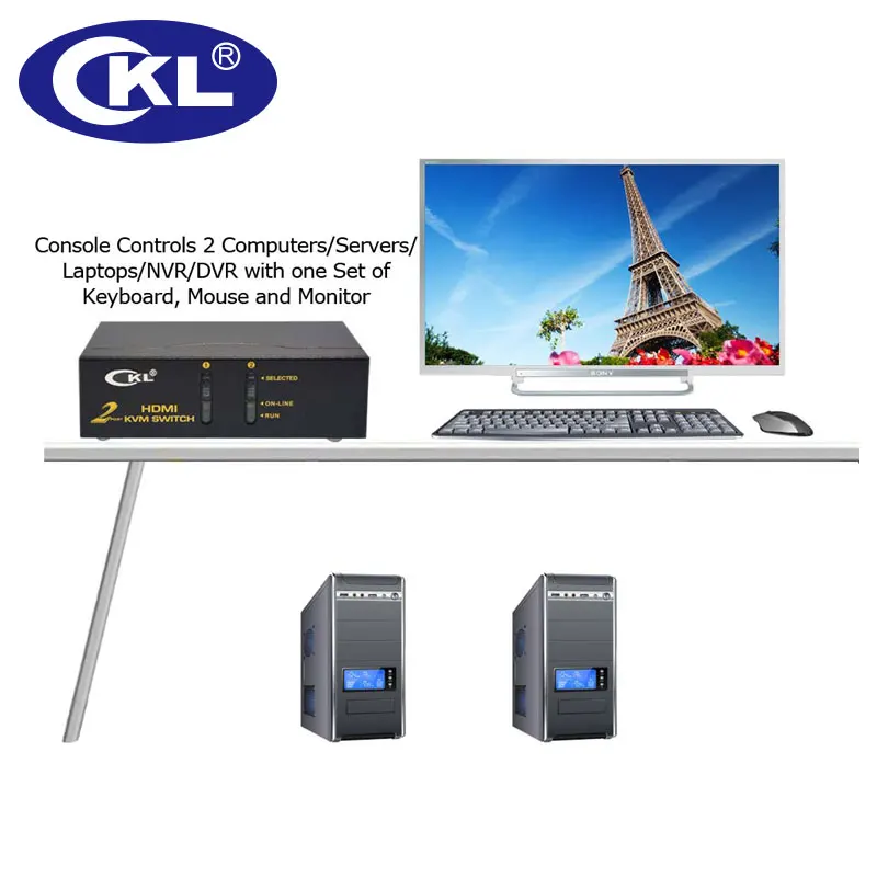 KVM переключатель HDMI 2 порта клавиатуры видео мыши для компьютера ноутбука сервера