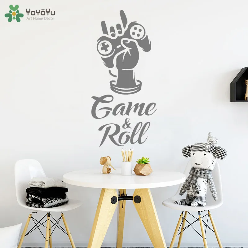 YOYOYU Wall Decal Video Gaming Sticker Boys Bedroom Special Design Rock and Roll Pattern Art Mural Gift Modern Decor SY950 | Дом и сад