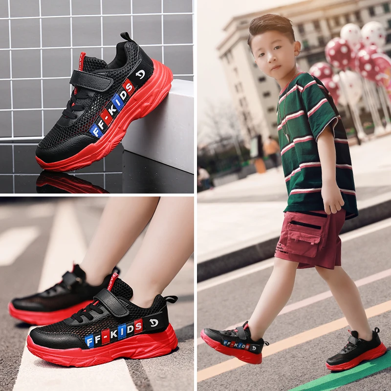 2019 Big Kid Boys Sneakers Breathable Shockproof Children Sports Shoes Kids Running shoes Outdoor Mesh Summer Spring | Спорт и