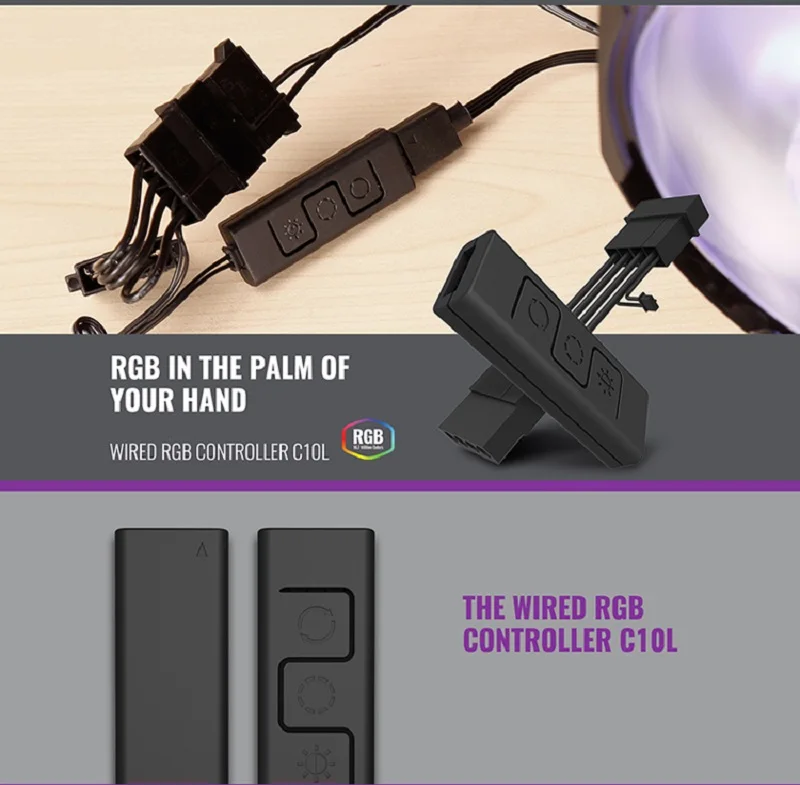 Cooler Master C10L 4pin/12V RGB вентилятор контроллер чехол для компьютера вентилятор Соединительный кабель для RGB интерфейс 4pin вентилятор светильник