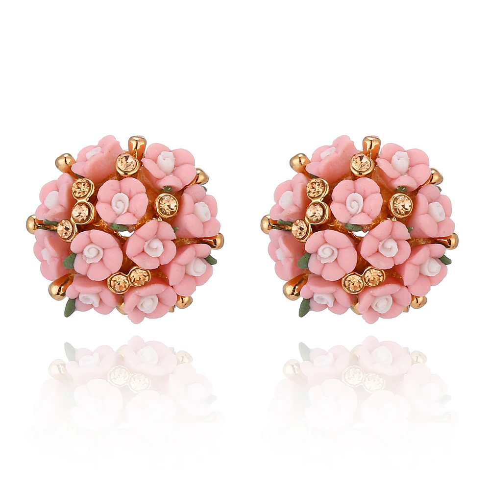 Женские серьги гвоздики с кристаллами Boucle d'oreille 2016 модные в виде цветов