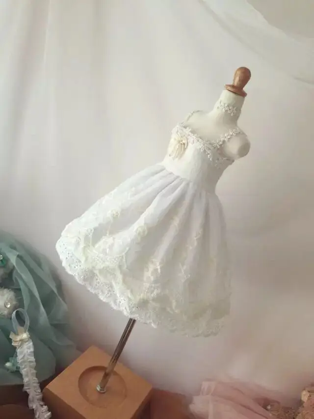 BJD SD кукольная одежда белое платье с цветочным рисунком для 1/6 1/4 тонкие