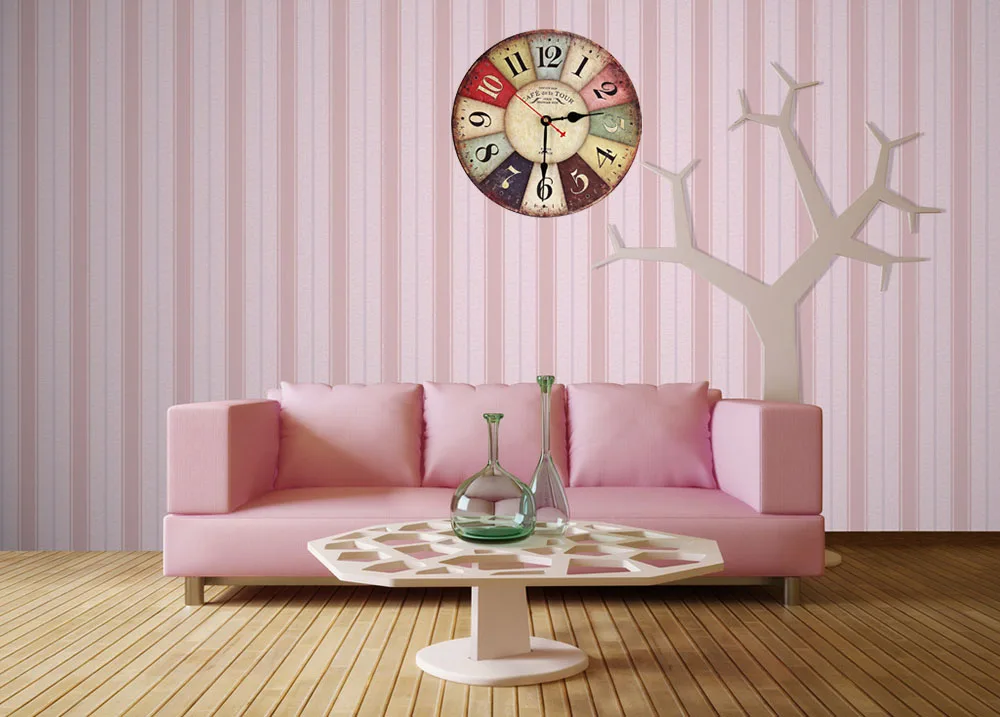 2020 новые тихие Ретро креативные настенные часы круглые Европейские стильные