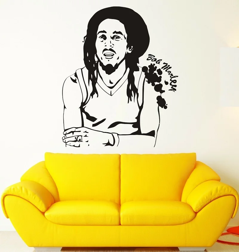 Виниловая настенная наклейка Marley Reggae Постер для любителей музыки семейная