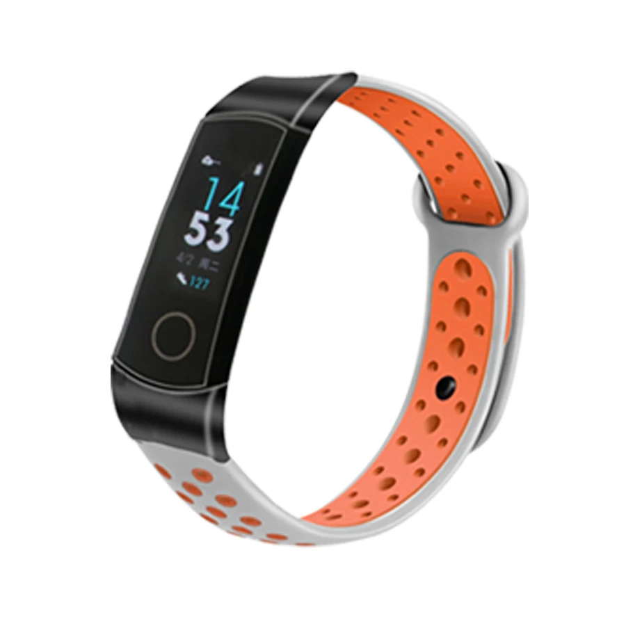 Ремешок для Honor Band 4 металлический разъем силиконовый браслет из нержавеющей
