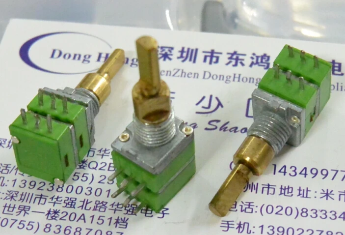 

1pcs Taiwan ALPHA precision double axis double potentiometer, B20K and A100K shaft length 20MM