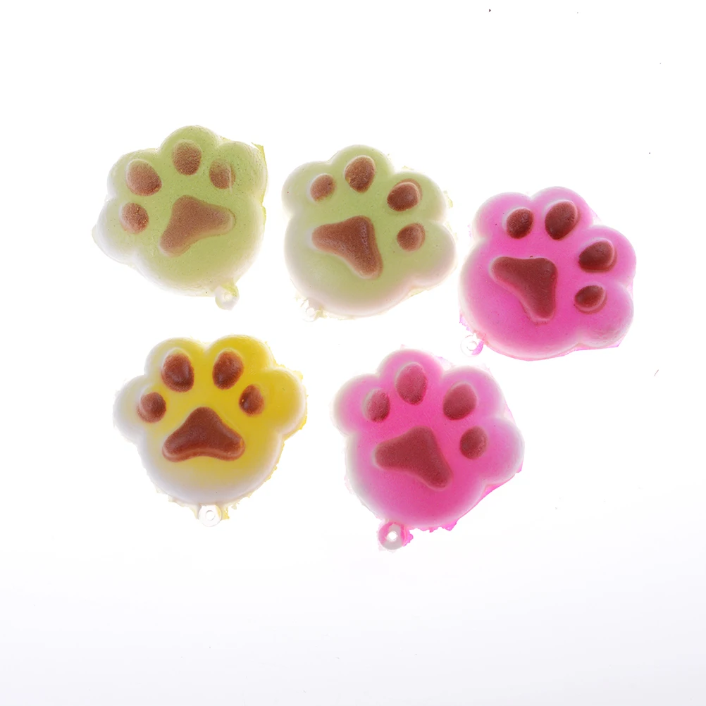 Новое поступление горячей Kawaii Мягкая мультфильм цепи Squishy Хлеб щенок Footprint