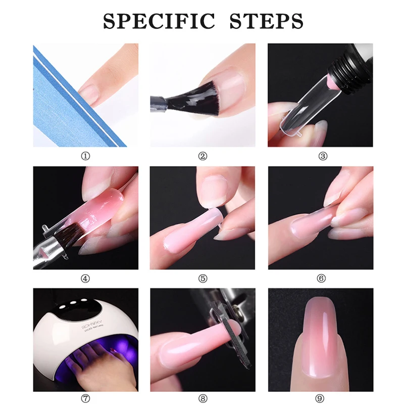 

Contigo Poly Nail Gel Set For Nails Builder Poligel 10 Color Kit UV Acrylic Gel Polish Rubber Base and Top Coat Slip Solution