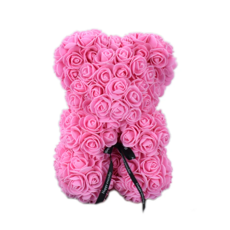 Pink Розовый медведь, 25 см, на День святого Валентина, Romantische geschenkdoos, розовое пиво, Kunstmatige, розы, декоративные, Leuke, мультфильм, вриендин, детский подарок - Цвет: Pink