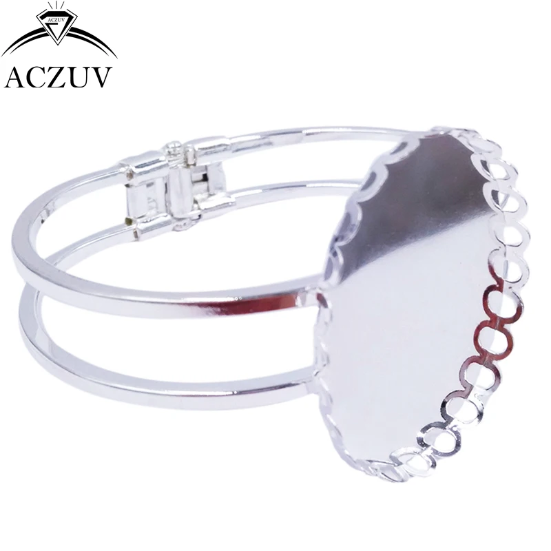 ACZUV 50 шт. 18x25 мм 30x40 кружевные кабошоны базовые настройки манжеты Пустые браслеты