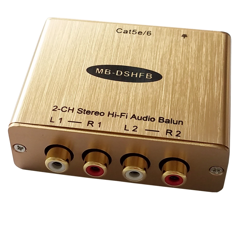 Изоляционный удлинитель звука Hi-Fi Cat5/6, двойной, двунаправленный, Hi-Fi аудио в RJ45, адаптер аналогового аудио в RJ45, конвертер (одна пара)