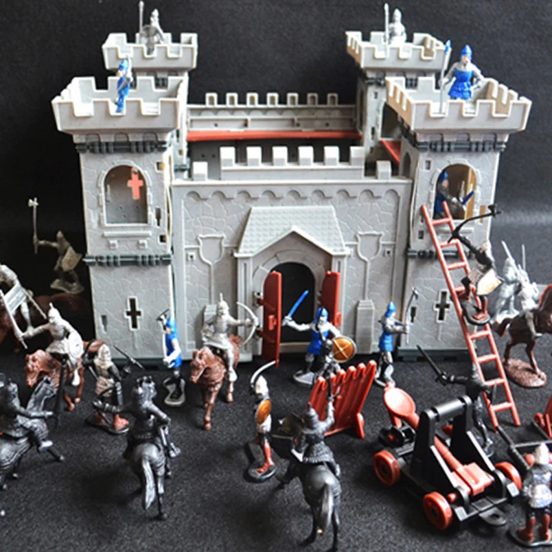 Abbyfrank Mediaeval замок Солдат модель военный Рыцари пластмассовые фигурки игрушка