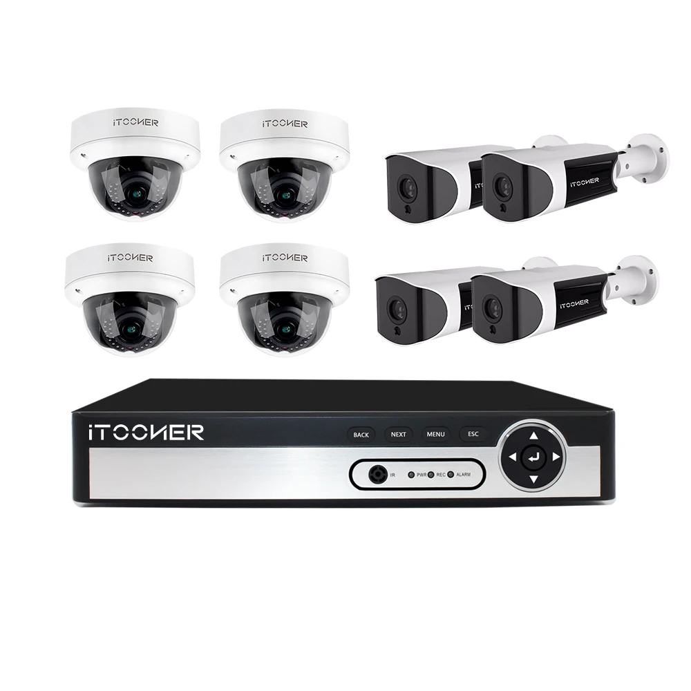 Full HD 8CH 1080P IP камера POE NVR комплект видео безопасности наружная ИК ночного видения