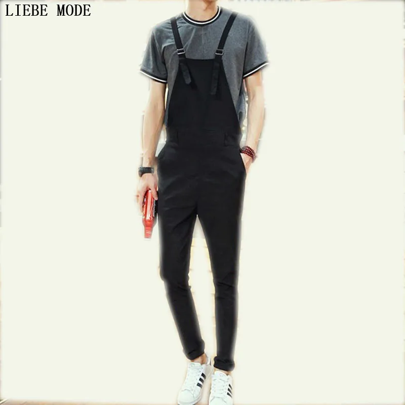 Черный мужской комбинезон облегающий цельный|fashion jumpsuit for men|jumpsuit menlong pants |