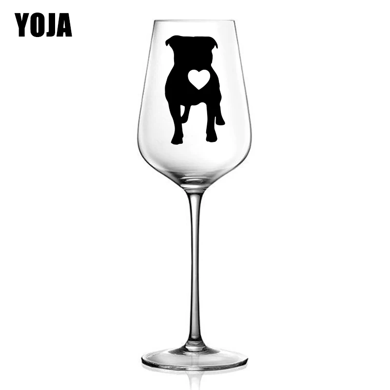 YOJA 3 3X6 см 6 шт. Pitbull Love забавные чашки бокал для вина стикер Chlidern настенные наклейки
