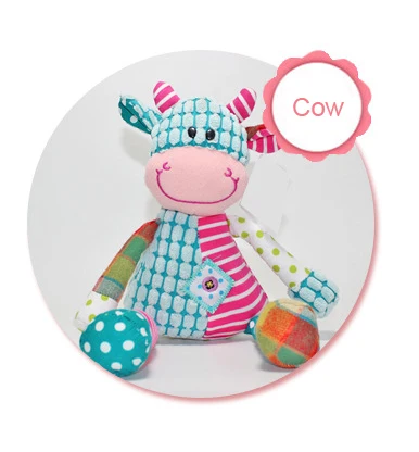 Cow Мягкая детская кроватка кровать коляска спиральная игрушка текстурированная Мобильная погремушка Висячие животные плюшевые игрушки Новорожденные Обучающие автокресла полотенце - Цвет: Cow