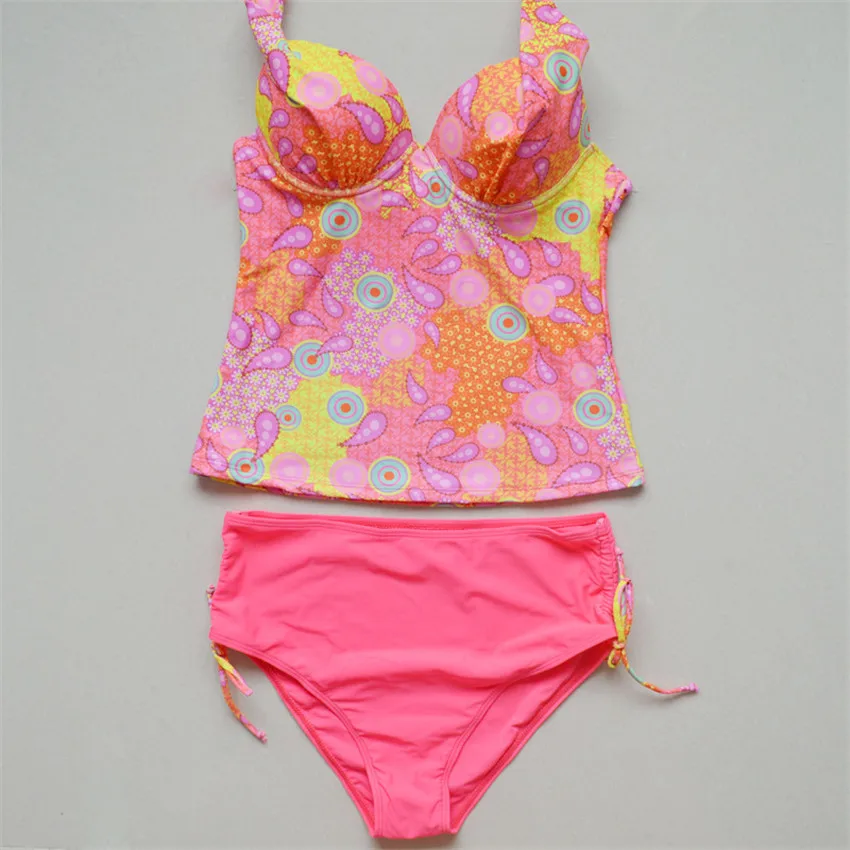 2018 женский Танкини с принтом пейсли комплект бикини купальный костюм танкини