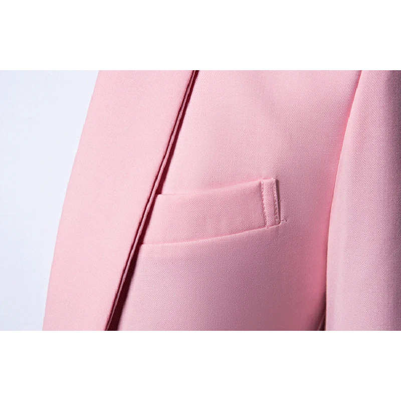 Shenrun Men Suit Jacket Slim Fit Casual Fashion Formal Blazer Jackets Pink Single Button Wedding Costumes Party Prom Stage
