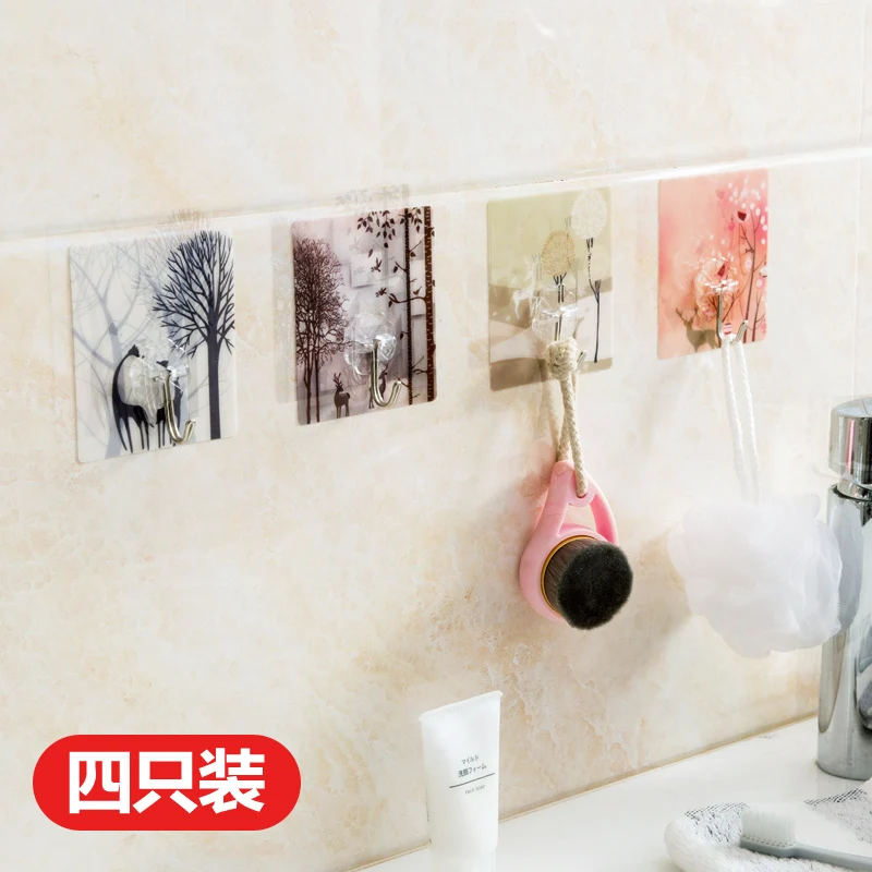 4 шт./компл. Новые бесшовные крючки держатель для хранения дома Декоративная