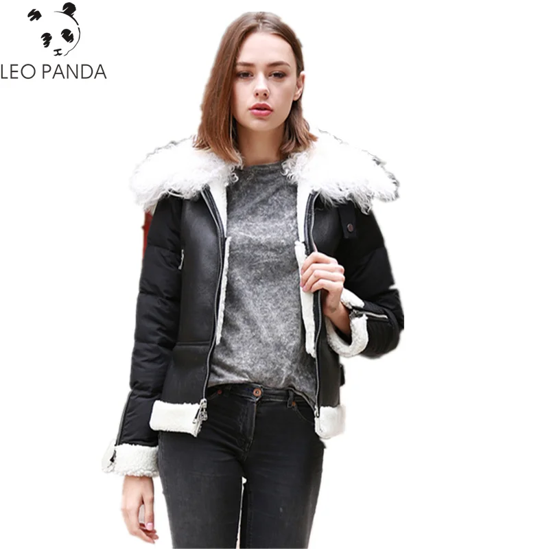 2019 высокое качество Мериносовой овцы Мех животных Shearling куртка для женщин с гарем