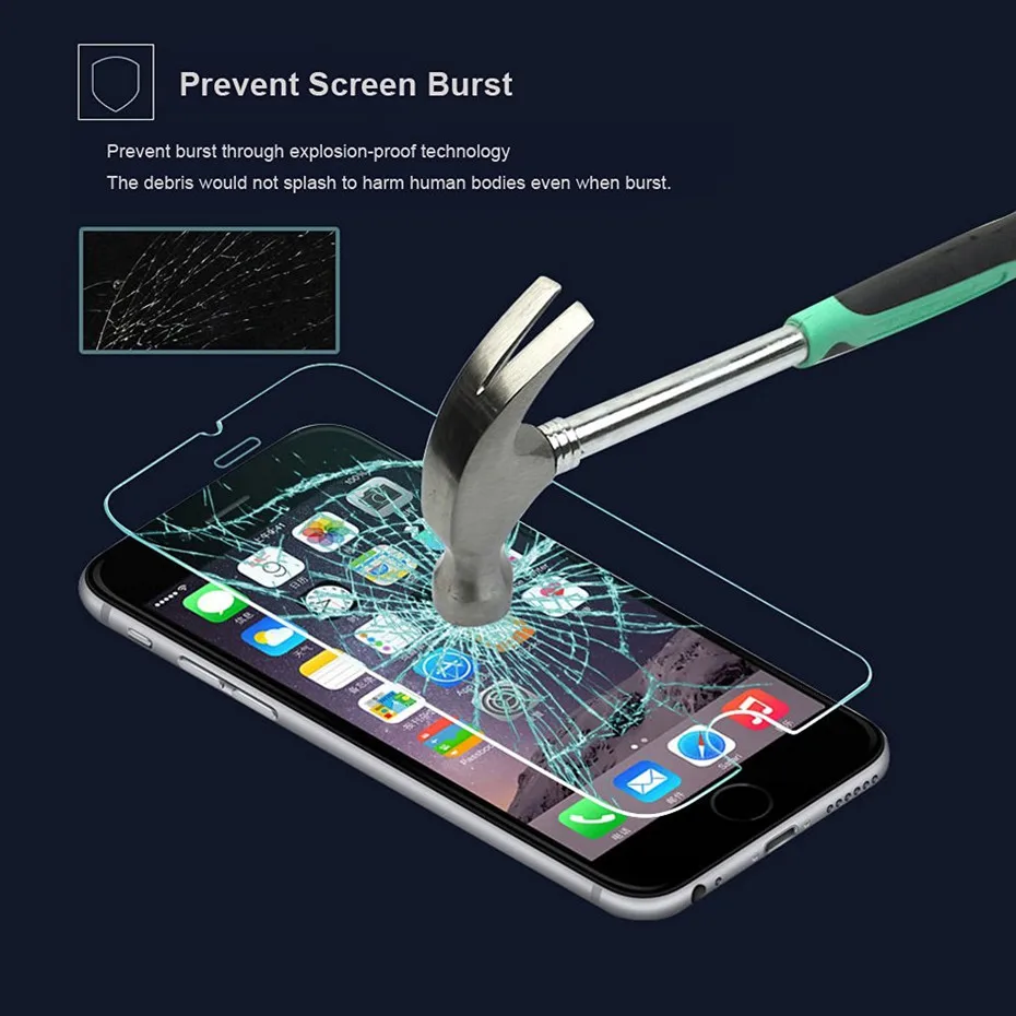EKDME 2 шт./компл. Защитная пленка для экрана iPhone 4 4S 5C 5E 5S 5 6 6S 7 Plus X защитное
