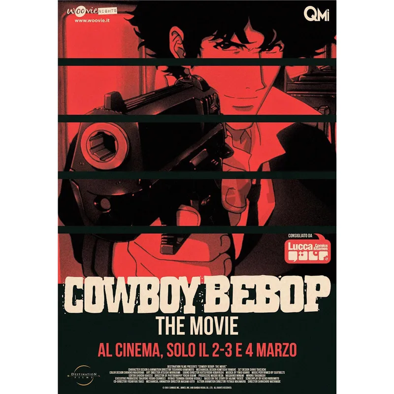 Красный Ковбой bebop домашний интерьер украшения Крафт Фильм плакат рисунок core наклейки на стену - Цвет: Красный