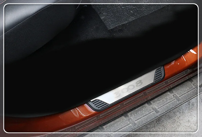 Для peugeot 3008 GT Накладка на порог автомобиля Накладка на порог 4 шт. авто аксессуары для стайлинга автомобиля